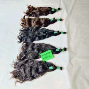 Cuticule alignée vierge noir bouclé en vrac temple vietnamien extensions de cheveux humains bon marché brut non traité style vague cheveux humains - Product Image 6