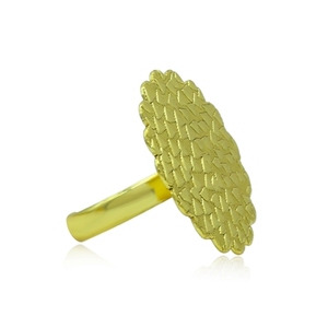 Fashionable Vintage 18K Gold Plated Brass Unisex Children's <b>Ring</b> Statement <b>Plain</b> Inlay Geometric Wings Design Claw Setting Daily - Product Image 2