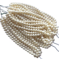 Perles rondes en pierre naturelle d'eau douce crème blanche de 7 mm, enfilées, vente en gros, certifiées IGI, Vivaaz Gems, pour la fabrication de bijoux