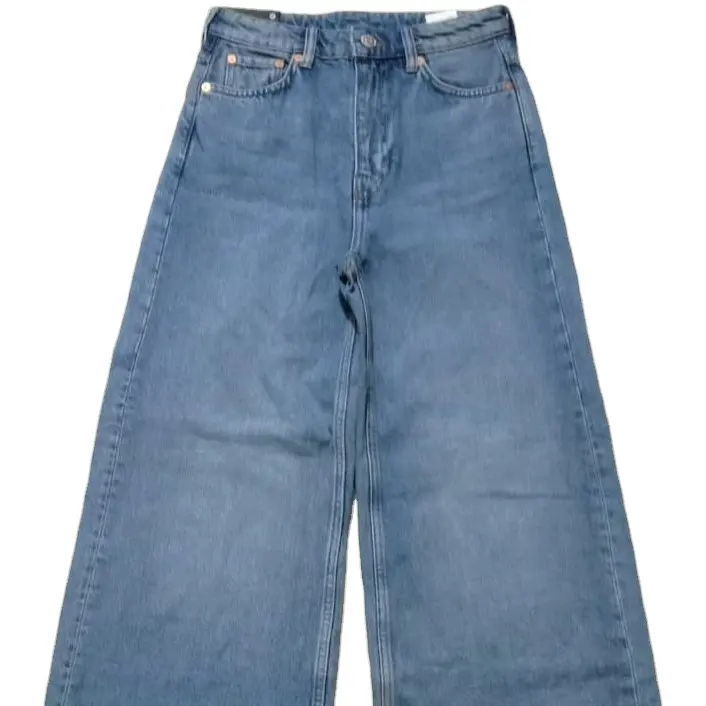 2023 New Stylish Customizable Sexy Ladies Denim pants Quality Wide leg Long Trousers Plus Size Women Jeans Pant From Bangladesh