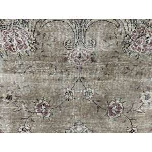 Tapis vintage surdimensionné 7,1x10,6 pi (217x324 cm), marron, motifs plantes et arbres, tapis turc - Product Image 5