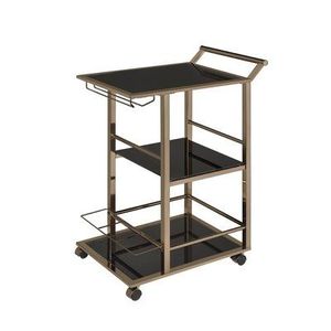 Carrito de servicio de metal rústico con diseño vintage, perfecto para interiores de granjas, casas tradicionales y reuniones al aire libre - Product Image 1