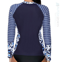 Tankini Wanita Lengan Panjang Custom, Bra Top Rash Guard Ramah Lingkungan, Bahan Ringan, Cepat Kering, Anti UV