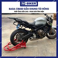 Sacoches arrière portables Mbiker CB650 Baga pour moto tout-terrain, en acier inoxydable, avec cadre de fixation, sacoche de selle arrière CT Laser CNC, Nouveau, Garantie 1 an