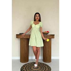 Robe dos nu verte en gros avec taille élastique et fonction respirante - Product Image 4