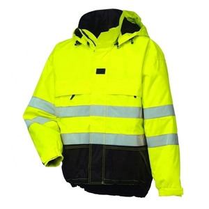 Top quality polyester Hi Vis Bomber Reflective Safety <b>Winter</b> Jacket Workwear Concealed Hooded Padded Waterproof <b>Work</b> <b>Wear</b> Coat - Product Image 4