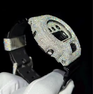 VVS1 entièrement glacé Hip-Hop Moissanite montre de luxe ceinture noire VVS Bustdown mouvement mécanique passant testeur de diamant - Product Image 3