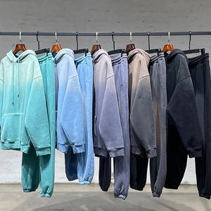 ชุดวอร์มผ้าคอตตอนพิมพ์ลายพระอาทิตย์สำหรับผู้ชายกางเกงขาบานแบบกำหนดเองชุดวอร์มผ้าสำลีมีฮู้ดชุดออกกำลังกายแบบมีฮู้ด - Product Image 2