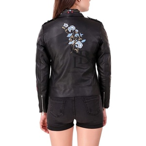 Chaqueta de mujer personalizada de tendencia 2025, chaqueta de cuero genuino cálida de último diseño, chaqueta de cuero de manga larga para mujer, servicio OEM - Product Image 3