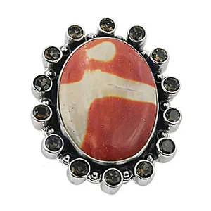 Anillo Vintage Chapado en Oro con Plata 925 y Ágata, Engaste de Bisel, Corte Ovalado, Regalo para Mujer - Product Image 2