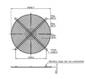 Ventilador de refrigeración de 280mm de Taiwán, protector de ventilador de acero - Product Image 2