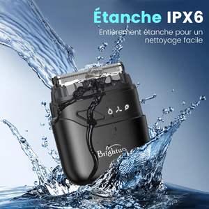 Mini rasoir électrique compact pour hommes, double lame, tête flottante, étanche IPX7, utilisation humide et sèche, interface en allemand - Product Image 6