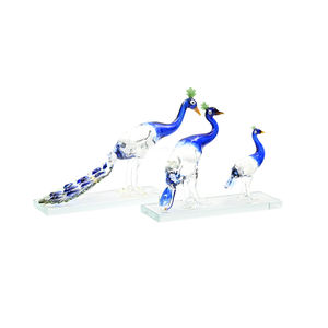 Fabricación al por Mayor de Pavo Real de Vidrio Hecho a Mano de Buena Calidad, Juego de 3 Piezas para Decoración del Hogar, Precio de Mayoreo en India - Product Image 5