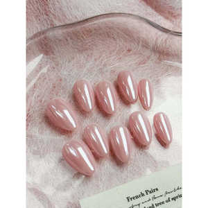 Faux ongles en soie rose élégants et durables - Product Image 1