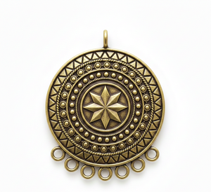 Collar de Cadena con Dije de Mandala de Oro Rosa Chapado en Oro de 14K y Plata de Ley 925 con Gemas Rudra Hechas a Medida, Joyería de Regalo de Lujo para Hombre - Product Image 4