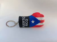 Gant de boxe personnalisé mini de haute qualité en cuir PU porte-clés avec drapeau de pays pour porte-clés et logo affichage