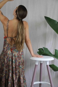 Verano mujer Maxi vestido Sexy encaje puro Floral envuelto pecho Falda larga a la cadera niñas señora cena fiesta Delgado Boho playa vestido - Product Image 5