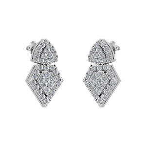 Pendientes de tuerca de diamante Natural de lujo con forma de pera de cometa clásica 950 joyería fina de moda de platino para fiestas OEM ODM IGI para mujeres - Product Image 3