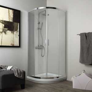 ลิมา ชุดห้องอาบน้ำกระจกโค้งมน 80x80 ซม. กระจกใสกึ่งวงกลม 4 มม. - Product Image 1