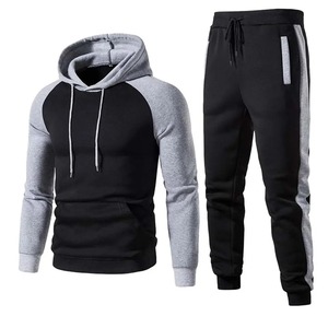 Vêtements de sport de couleur contrastée OEM avec logo personnalisé Vêtements de jogging et d'entraînement 2 pièces Ensembles de survêtements en coton polaire Nouveau style de mode - Product Image 3