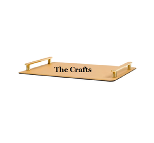Plateau de service en bois au design admirable avec poignées en métal doré, plateau de service rectangulaire de qualité supérieure à bas prix - Product Image 1