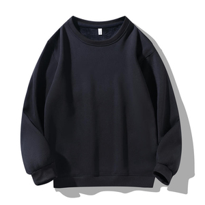 เสื้อสเวตเตอร์ผ้าฝ้ายปักลายสำหรับผู้ชายเสื้อสเวตเชิ้ตสำหรับฤดูใบไม้ผลิสีพื้นทรงหลวมแบบมีสไตล์กำหนดเองตาม100% - Product Image 4