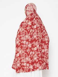 Hijab con estampado Floral rojo encantador de Namaz Dupatta de estilo étnico indio de la mejor calidad para mujeres y niñas, rayón suave, musulmán tradicional - Product Image 5