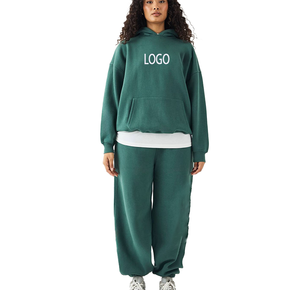 Wholesale Winter Embroidery Streetwear Gym Female Tracksuit Baggy Stitched 2 Pcs Travel Outfit Athletic French Terry 2 PCS <b>Set</b> - Product Image 4