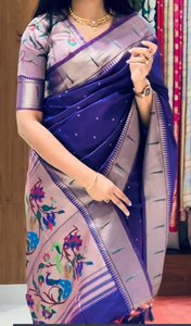 El último estilo indio del sur de moda, bordado de colores brillantes de alta calidad extrema, Sari de longitud larga con pieza de blusa de SIE - Product Image 2