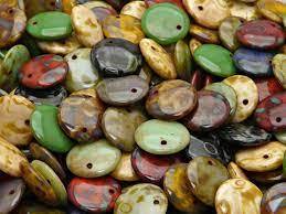 Multicolored Czech Pressed Glass <b>Crystal</b> <b>Beads</b> 10mm Chevron Lentil <b>Jewelry</b> <b>Making</b> Blue Red Green Mix Colors Lampwork Material - Product Image 4