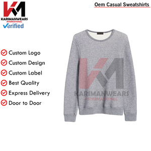 Premium Crew Neck Custom Logo <b>Men's</b> Sweatshirt 63% Cotton 37% Polyester 330GSM Heavyweight Blank Fleece <b>Pullover</b> Soft - Product Image 5