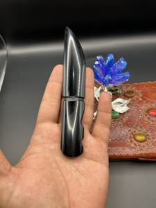 Cuchillo negra de obsidiana tallada a mano al por mayor racimo de cristal natural para colección y decoración precio barato - Product Image 5