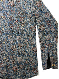 Chemise à manches longues pour homme en coton 100% de haute qualité, imprimée à la main, motif floral, respirante, fabriquée en Inde - Product Image 3