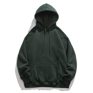 Sweat-shirt à capuche court surdimensionné pour homme, en coton épais 100 % respirant, couleur unie, style streetwear, avec broderie de logo personnalisée - Product Image 3