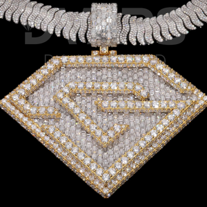 Colgante Unisex de Hip Hop Personalizado de Alta Calidad, Chapado en Oro sobre Plata 925, con Diamantes Cultivados en Laboratorio de Corte Brillante, con Letra, para Fiestas - Product Image 4