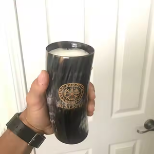 Tasse en verre en corne faite à la main Viking Indian Horn Cup pour les fêtes Agate décorative par l'artisanat en croissant - Product Image 2