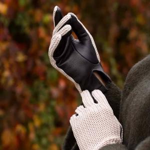 Gants chauds en laine et cuir personnalisés Gants imperméables pour femmes de haut niveau d'apparence Gants chauds et à la mode - Product Image 4