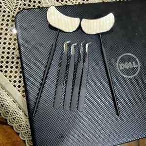 Meilleure vente de pince à cils noir mat ensemble de couleurs volume à 90 degrés solide en acier inoxydable logo personnalisé pince à épiler d'extension de cils - Product Image 3