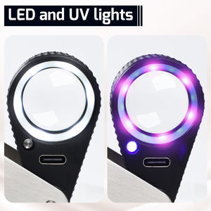30x Jewelry Tool Optic Lens with 6 <b>LED</b> and <b>UV</b> Light 22mm Diameter Mini Gem Loupe Rechargeable for Relic Enthusiasts - Product Image 6
