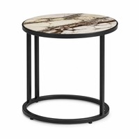 Table basse moderne en métal durable de style marbre nordique, panneau simple, pour salon, balcon, chambre à coucher