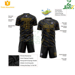 Maillot de football à manches courtes respirant imprimé sur mesure 100% polyester Uniformes de football unisexes - Product Image 2