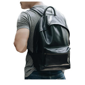 Luxury Waterproof Genuine Leather Softback <b>Laptop</b> Backpack Portable Fashion <b>Travel</b> <b>Bag</b> Zipper College Students Office Workers - Product Image 1
