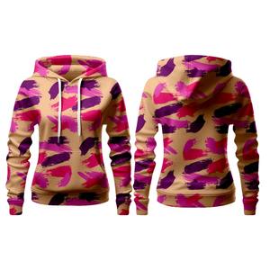 เสื้อมีฮู้ดสวมหัวโอเวอร์ไซส์ของผู้หญิง, ผ้าฝ้าย100% น้ำหนักเบาพิมพ์ซับลิเมชันลดไหล่คอเสื้อปรับแต่งได้ - Product Image 6