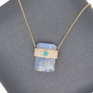 Ensemble Invisible pendentif à breloques taille émeraude Multi pierre de naissance choisir collier en argent Sterling 925 collier à breloques bijoux - Product Image 4