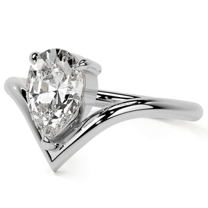 Gorgeous Pear Cut Moissanite Diamond <b>Solitaire</b> <b>Ring</b> with Freshwater Pearl Prong Setting Constellation Shape 925 <b>Silver</b> Plating - Product Image 2