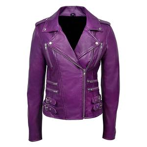 Abrigo corto recortado estilo Punk de cuero genuino para mujer ropa de calle con personalidad y cremallera - Product Image 4