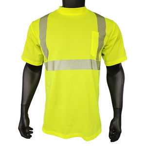 Camisetas de Trabajo de Seguridad de Media Manga Baratas, Alta Visibilidad, Reflectantes, Logotipo Personalizado, Poliéster/Algodón de Alta Calidad, Color y Talla Personalizados - Product Image 1