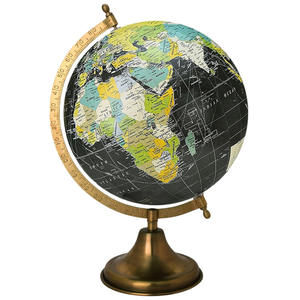 Stylish Metal Three-Legged World Globe Decor For Office And Classroom Antique Brass Finished Metal Globe Unique Home & Office - Product Image 3