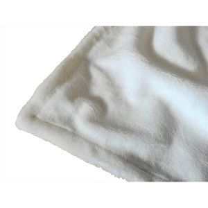 Luxury White Eco-Fur Plaid Throw Blanket-<b>Super</b> <b>Soft</b> Flannel Fleece <b>Bedding</b> for Winter Home Decor - Product Image 2