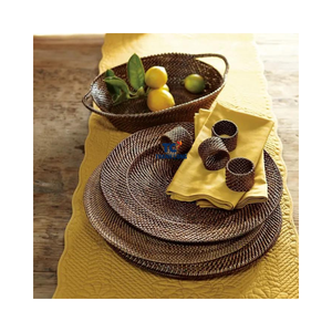 Hot Sale Rattan Charger Plate/rattan Snowflake Shaped Wedding Charger Plate 100% Handmade Wholesale- RP02 - Product Image 6